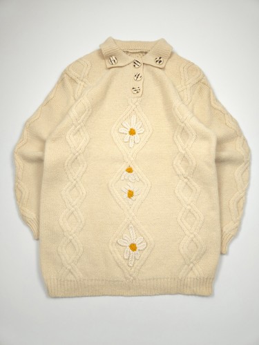 Aran cable knit collar jumper - cable,