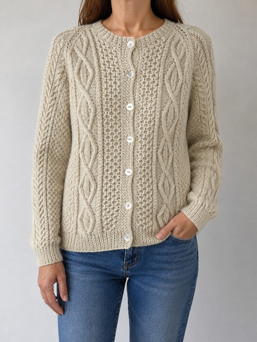 Woman aran cardigan hand - woman's,
