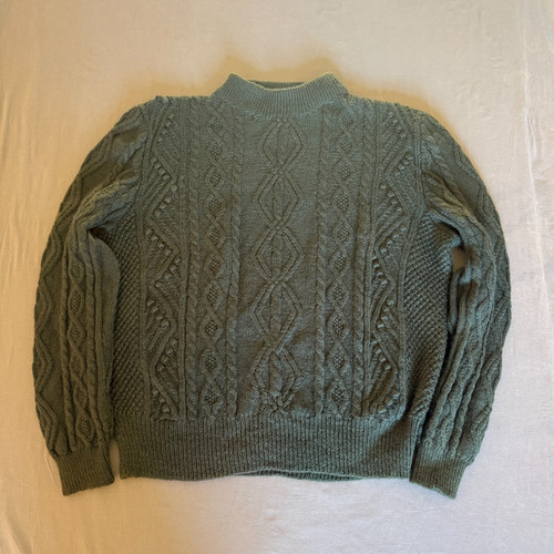 Forest green knitted wool - forest, aran
