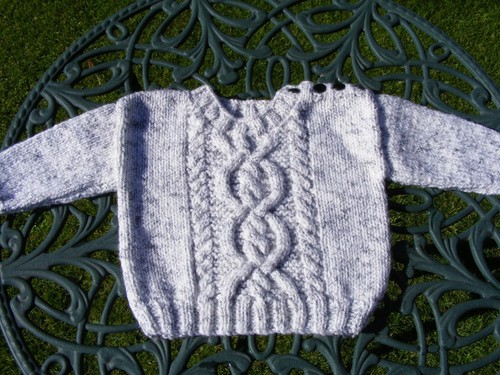 Hand knitted aran - hand, jumper