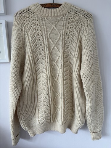 Aran cream hand - hand, knitted
