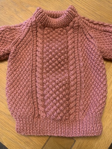 Hand knitted childs - , aran