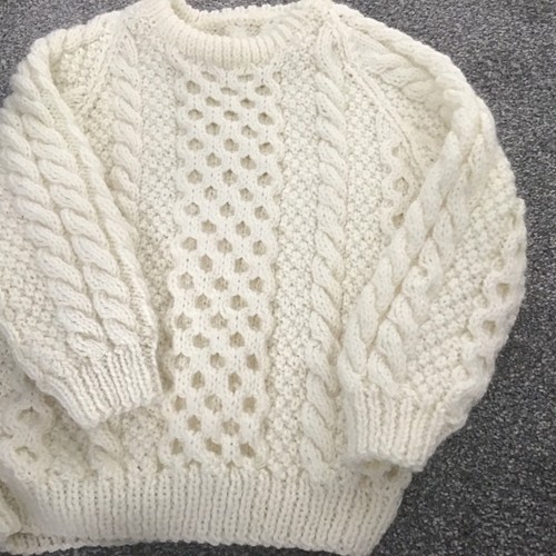 Hand knitted traditional aran - knitted,