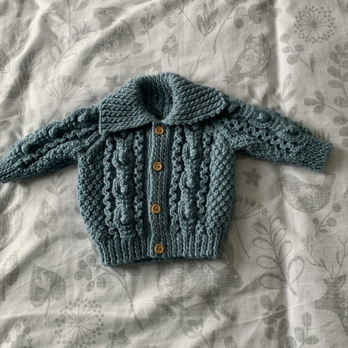 Hand knitted aran cardigan - hand,