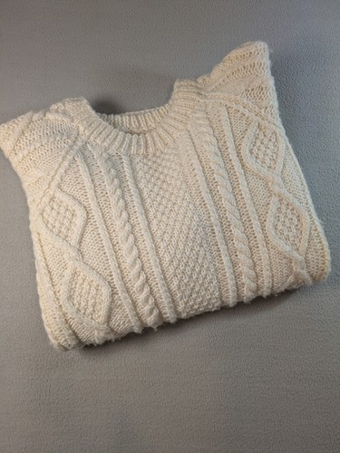 Hand knitted wool cable aran - knitted,