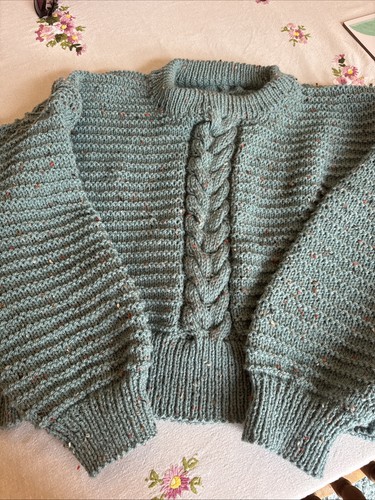 Hand knitted aran jumper - knitted,