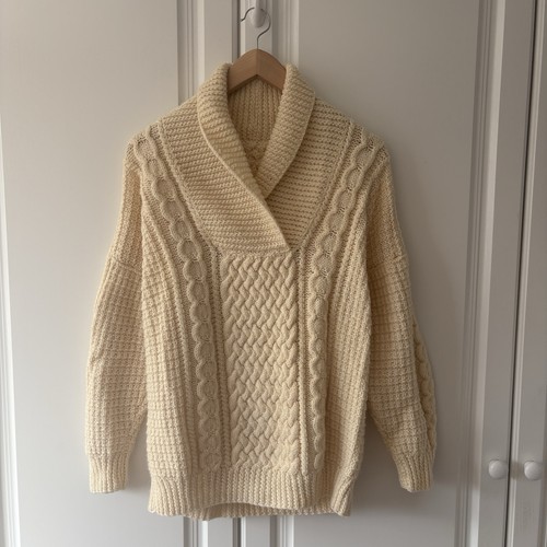 Unisex hand knitted cream - unisex,