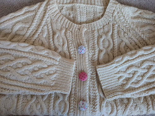 Handknit aran cardigan size - handknit,
