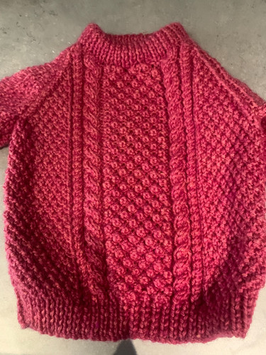 Hand knitted aran jumper - aran, size