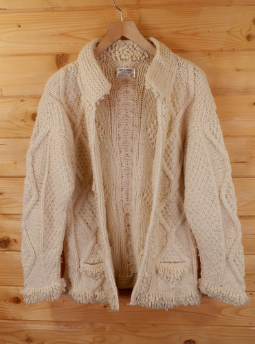 Vintage hand knit aztec aran - hand,