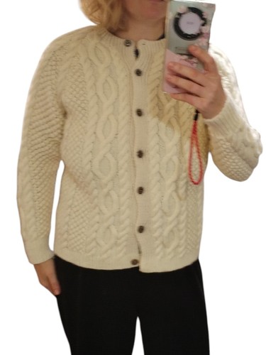 Hand knitted cardigan cream - hand-knitted,