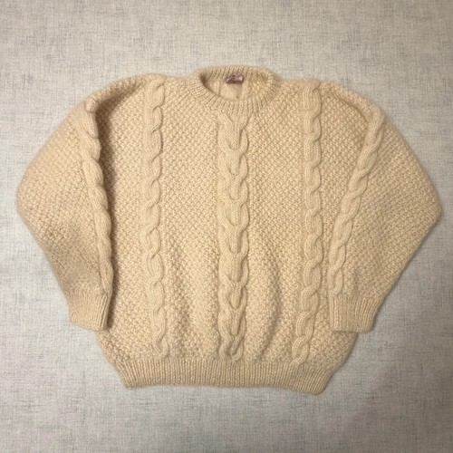 Vintage hand knitted cream - hand-knitted,