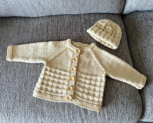 Hand knitted baby aran - knitted,
