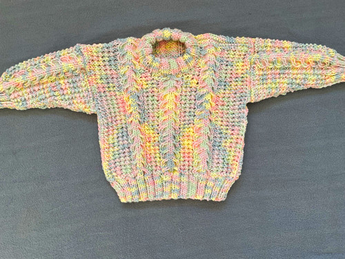 Hand knitted aran - hand, sweater