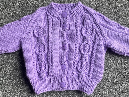 Hand knitted purple - knitted, aran