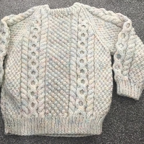 Hand knitted aran jumper - aran, chest