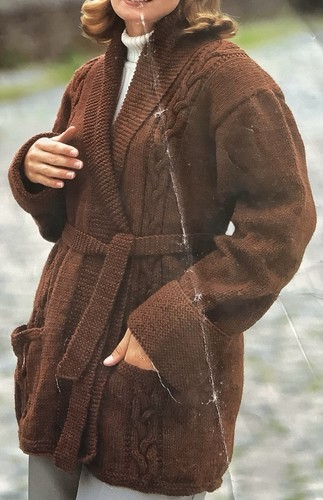 Hand knitted long tie - long, aran