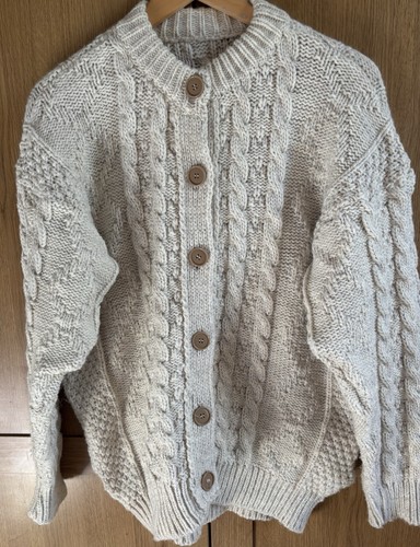 Hand knit cream pure - knit, wool