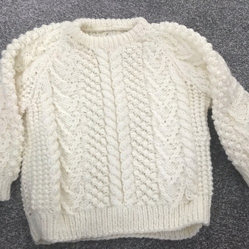 Hand knitted aran jumper - knitted,