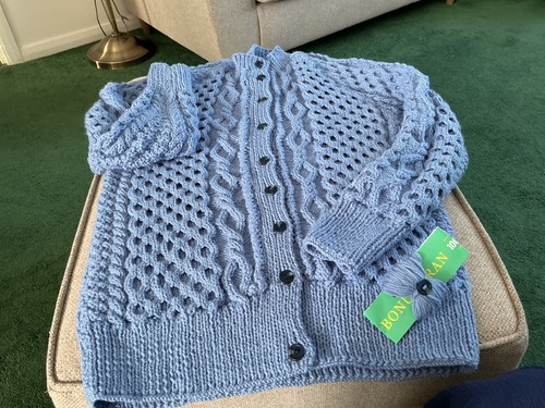 Hand knitted aran style - hand,
