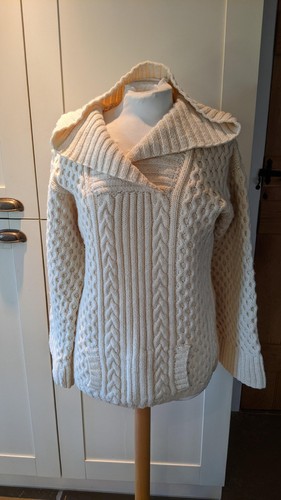 Aran jumper hand knit cream - aran,