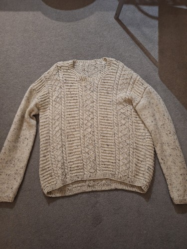 Handmade knitted aran jumper - knitted,