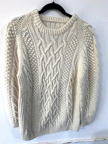 Hand knitted aran jumper - aran,