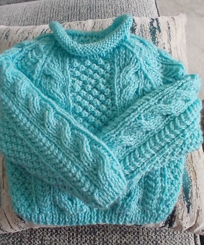 Hand knitted baby jumper - hand,