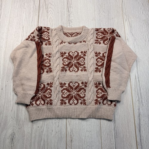 Aran wool jumper pullover - aran,