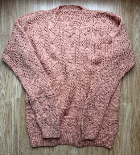 Vintage hand knitted wool aran - hand,