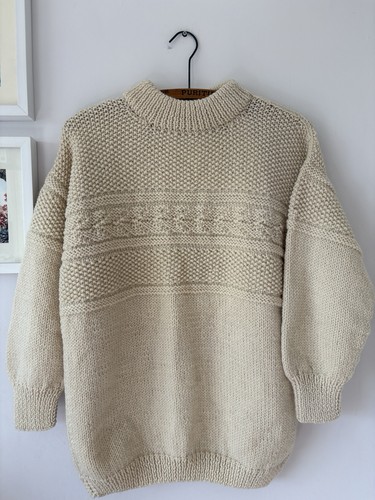 Aran cream hand knitted - hand,