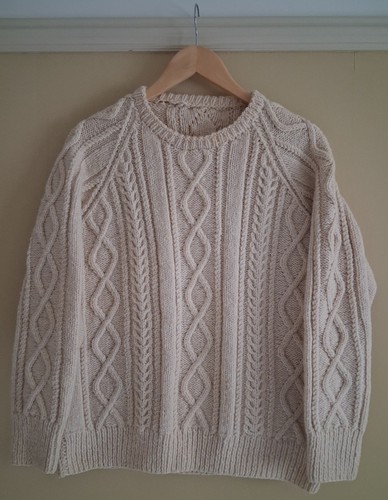 Cream hand knitted woollen