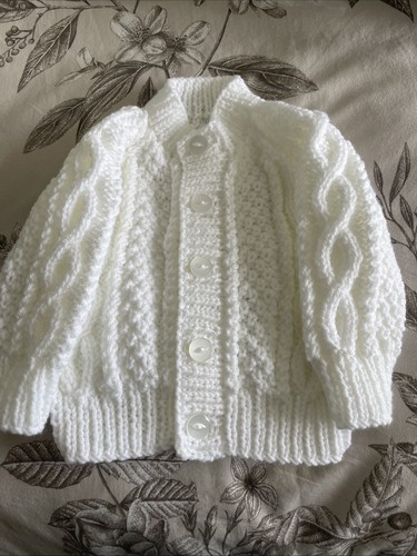 Hand knitted baby - baby, white