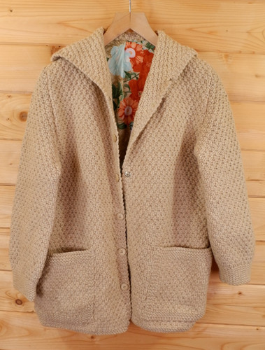 Vintage hand knitted aran - hand,