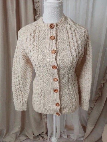 Hand knitted aran cardigan - hand,