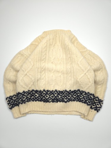 Blanc bleu aran - aran, knit